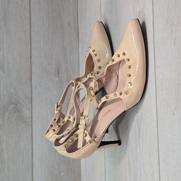 Stuart Weitzman Women Heels Studded Pointed toe shoes sz 8M - Picture 1 of 14